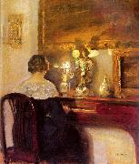 A Lady Playing the Spinet Carl Hessmert